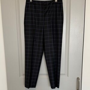 Tibi Checkered Pants in Black and Blue